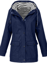 Women’s Waterproof Rain Jacket Hooded Zip Front Flap Pockets – Outdoor Market Visits