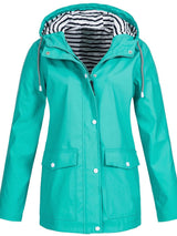 Women’s Waterproof Rain Jacket Hooded Zip Front Flap Pockets – Outdoor Market Visits