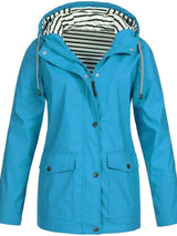 Women’s Waterproof Rain Jacket Hooded Zip Front Flap Pockets – Outdoor Market Visits