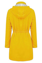 Women’s Weatherproof Rain Jacket Hooded Snap-Front Drawstring Waist – Rainy Day Commutes