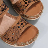 Women's Wedge Sandals Floral Strap Open Toe Slide – Garden Party