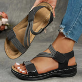Women's Wedge Sandals Open Toe Braided Strap Hook Loop – Daytime Outings