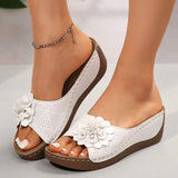 Women's Wedge Slide Sandals Open Toe Wide Strap – Beach Vacation