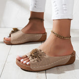 Women's Wedge Slide Sandals Open Toe Wide Strap – Beach Vacation