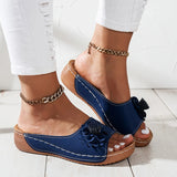 Women's Wedge Slide Sandals Open Toe Wide Strap – Beach Vacation