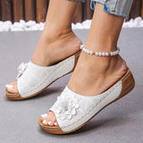Women's Wedge Slide Sandals Open Toe Wide Strap – Beach Vacation