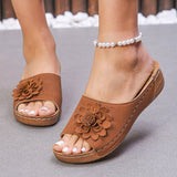 Women's Wedge Slide Sandals Open Toe Wide Strap – Beach Vacation