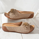 Women's Wedge Slide Sandals Open Toe Wide Strap – Beach Vacation