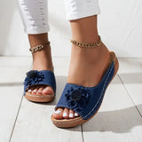 Women's Wedge Slide Sandals Open Toe Wide Strap – Beach Vacation