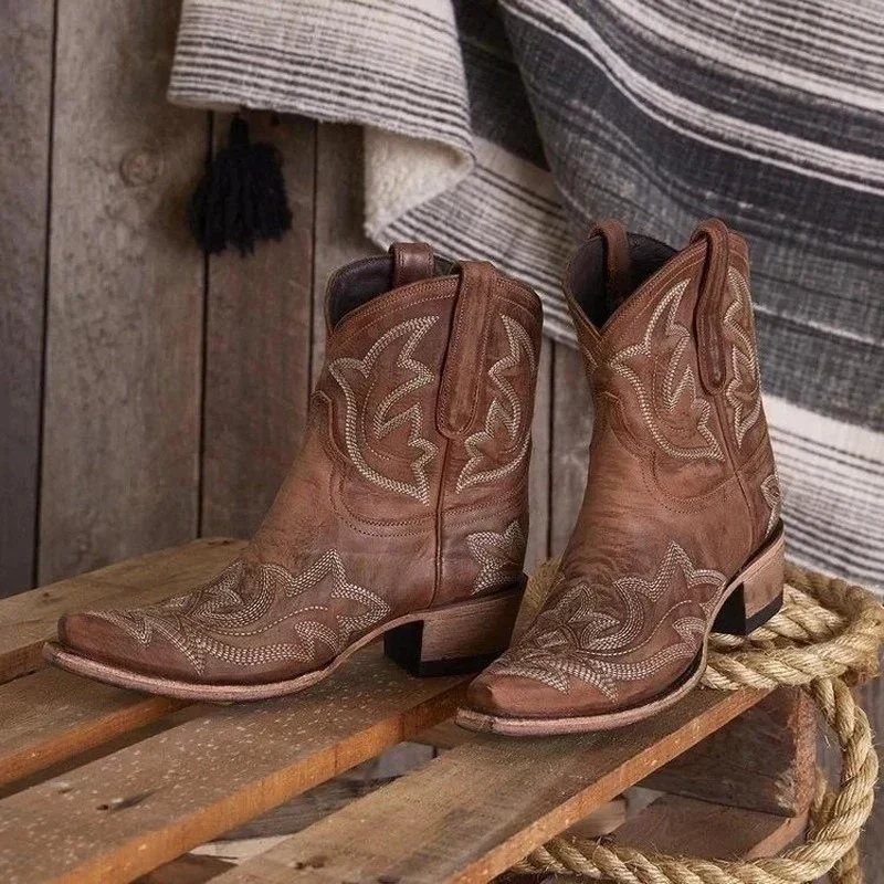 Women's Western Boots Embroidered Snip Toe Pull Tab – Country Concert