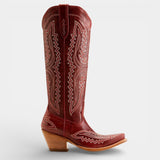 Women's Western Stitched Knee-High Boots Pointed Toe Side Zipper – Rodeo Night