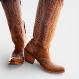 Women's Western Stitched Knee-High Boots Pointed Toe Side Zipper – Rodeo Night