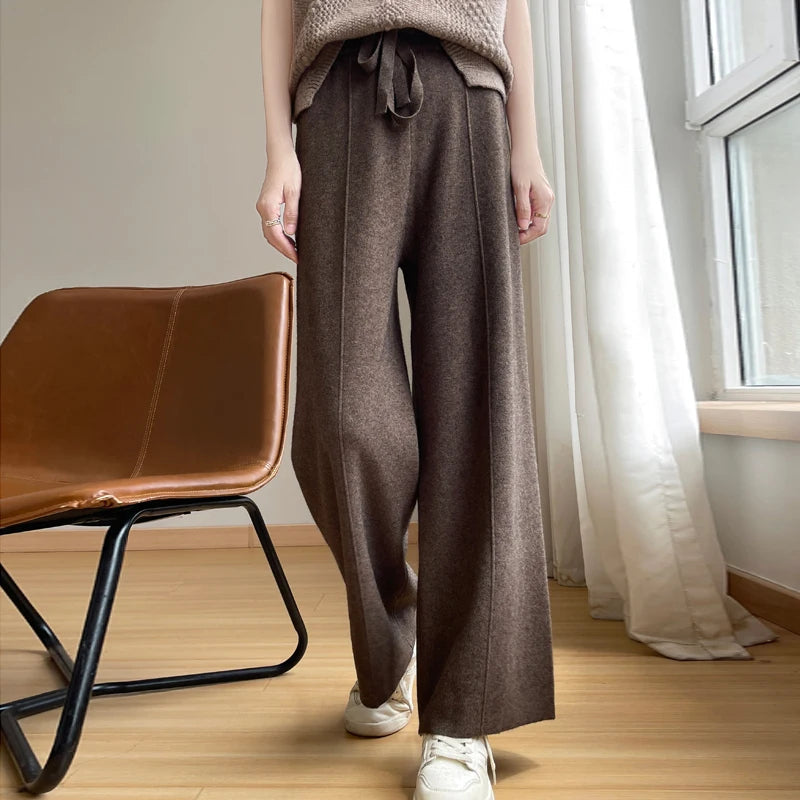 Women's Wide Leg Lounge Pants Drawstring Waist – Easygoing Daily Wear