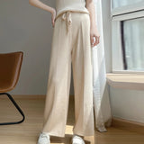Women's Wide Leg Lounge Pants Drawstring Waist – Easygoing Daily Wear