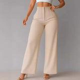 Women's Wide-Leg Pants Broad Upper Edge Front Pleats – Client Meeting