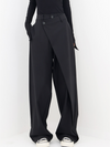 Women's Wide Leg Pants High Waist Wrap Front Button – Going Out