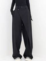 Women's Wide Leg Pants High Waist Wrap Front Button – Going Out