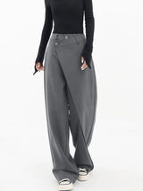Women's Wide Leg Pants High Waist Wrap Front Button – Going Out
