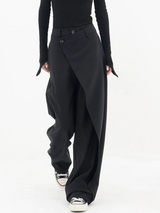 Women's Wide Leg Pants High Waist Wrap Front Button – Going Out
