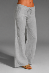 Women's Wide Leg Pants Patch Pocket Tie Front Full Length – Boardwalk