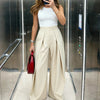 Women's Wide-Leg Pants Pleated Front Full Length – Office Presentation