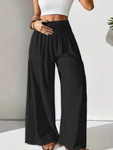 Women's Wide Leg Pants Smocked High Waist Lounge –Casual Wear