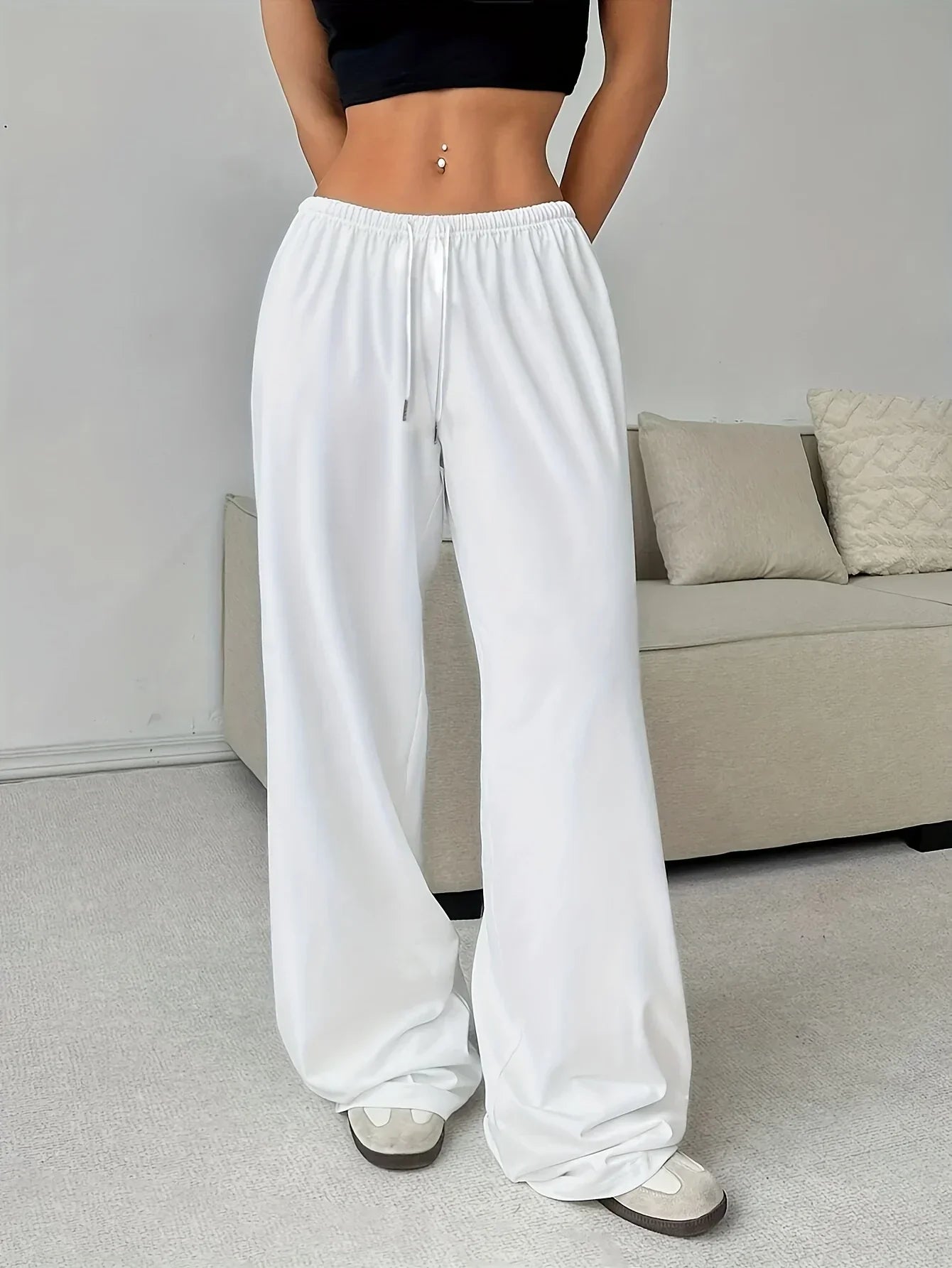 Women's Wide Leg Sweatpants Drawstring Waist – Comfort Wear