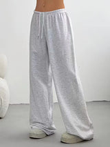 Women's Wide Leg Sweatpants Drawstring Waist – Comfort Wear