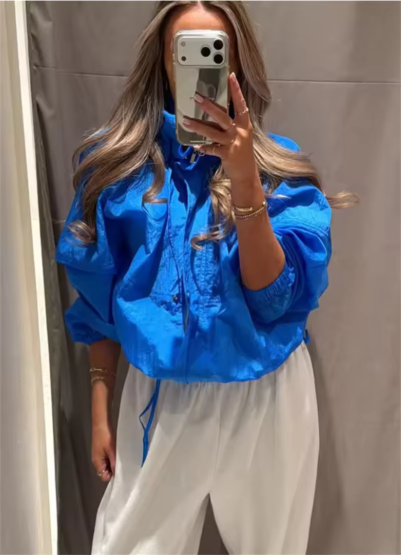 Women's Windbreaker Jacket Stand Collar Raglan Sleeve – Travel Days