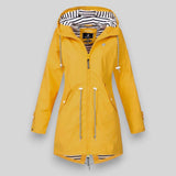 Women's Windbreaker Rain Jacket Hooded Full Zip Mid-Thigh – Seasonal Weather Wear