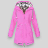 Women's Windbreaker Rain Jacket Hooded Full Zip Mid-Thigh – Seasonal Weather Wear