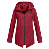Women's Windbreaker Rain Jacket Hooded Zip Front High Collar – Outdoor Wear