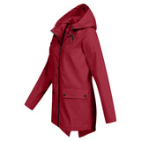 Women's Windbreaker Rain Jacket Hooded Zip Front High Collar – Outdoor Wear