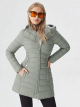 Women’s Winter Hooded Faux Fur Quilted Coat Zip Front – Snowy City Walks