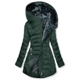 Women’s Winter Hooded Faux Fur Quilted Coat Zip Front – Snowy City Walks