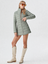 Women’s Winter Hooded Faux Fur Quilted Coat Zip Front – Snowy City Walks