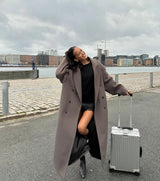 Women’s Wool Maxi Coat Double Breasted Notched Collar – Winter City Trips