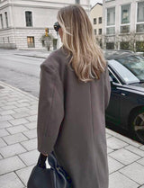 Women’s Wool Maxi Coat Double Breasted Notched Collar – Winter City Trips