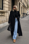 Women’s Wool Trench Coat Notched Collar Double Breasted Belted – City Appointments